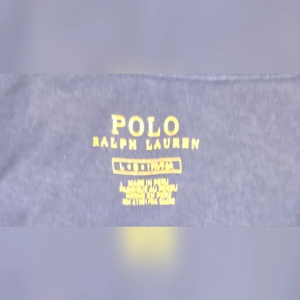 Polo Ralph Lauren V Neck T Shirt Men Large Blue Classic Pony Logo - Picture 3 of 6